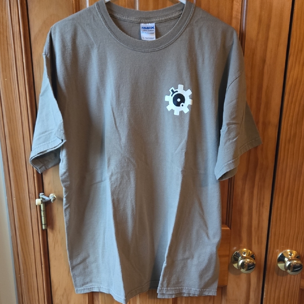 Gildan Mens Olive Gear Graphic Tee